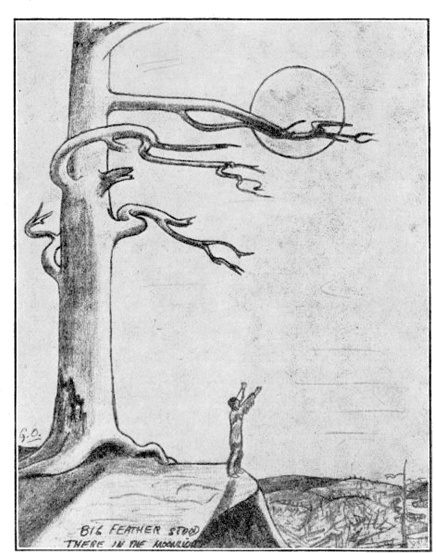 Голямото перо стоеше под лунната светлина с вдигнати нагоре ръце sajo12.png