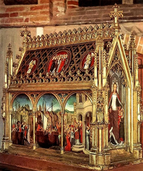 Мощехранителница на св. Урсула. 1489 г. Дърво, височина 86 см. Брюге, болница „Св. Йоан“. 10_mostehranitelniza_ursula.jpg